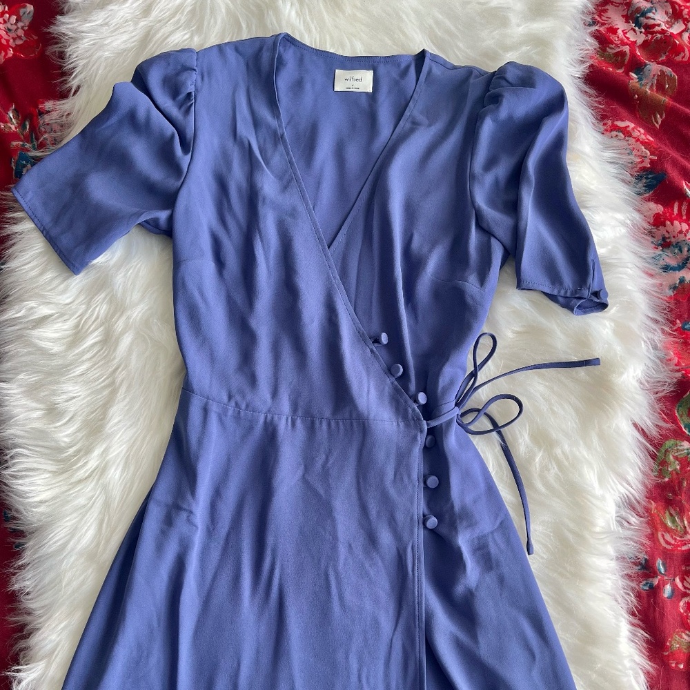 Aritzia Violet Wrap Midi Dress